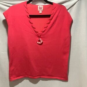Elegant Coral V-Neck Blouse